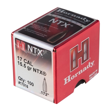 Picture of Hornady NTX 17 CALIBER (0.172'') 15.5GR LEAD FREE POLYMER TIP 100/BOX 17016