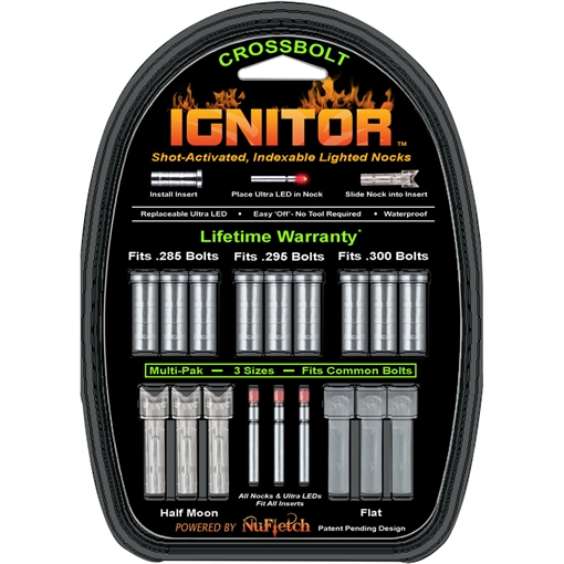 Picture of NuFletch Ignitor Crossbow Nocks Red Universal Fit 3 pk. IGNT-UNIV-X-RED