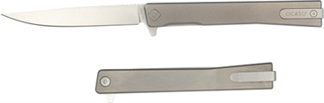 Picture of OCASO KNIVES KNIVES SOLSTICE 3.5"FLDR TITANIUM/SATIN STRAIGHT 10CTS