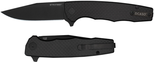 Picture of OCASO KNIVES KNIVES STRATEGY 3.5" FLD CARBON FIBER/G-10 BLACK D2 29BCB