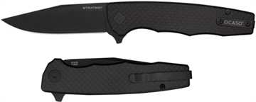 Picture of OCASO KNIVES KNIVES STRATEGY 3.5" FLD CARBON FIBER/G-10 BLACK D2 29BCB