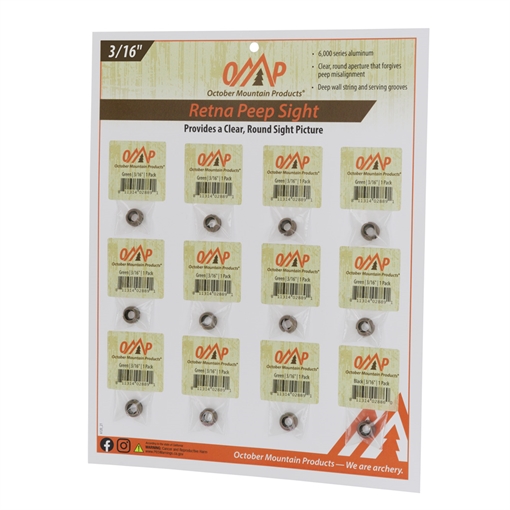 Picture of October Mountain Retna Peep Sight Tan 3/16 in. 12 pk. 810096080707