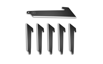 Picture of Outdoor Edge Utility Blade Pack, 3", Plain Edge, 420J2 Stainless Steel Construction, Black Oxide Finish, Black, Pack of 6 RRU30K-6C