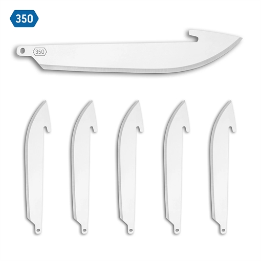 Picture of Outdoor Edge RR6 Replacement Blades RazorLite Drop Point 3.50" 420J2 Stainless Steel Blade Silver 6 Blades RR6 RR-6