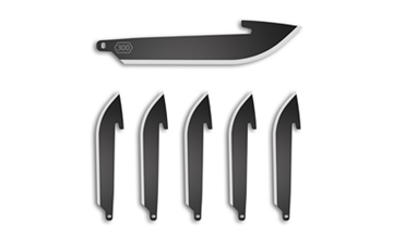 Picture of Outdoor Edge Razor EDC Blades, Plain 3" Blades, Drop Point, 420J2 Stainless Steel, Black Oxide Finish, 6 Pack RR30K-6C