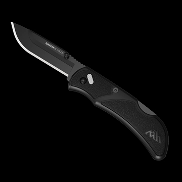 Picture of Outdoor Edge Razor EDC Lite, Folding Knife, Plain Edge, 2.5" Blades, 420J2 Stainless Steel, Includes (2) Drop Point Blades, Black Oxide Blade Finish, Black Handle RCK25-2C