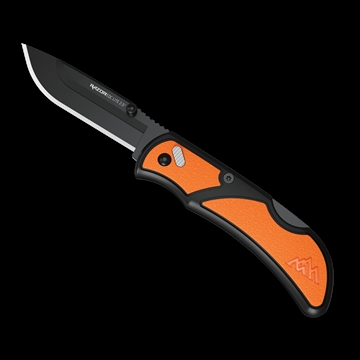 Picture of Outdoor Edge Razor EDC Lite, Folding Knife, Plain Edge, 2.5" Blades, 420J2 Stainless Steel, Includes (2) Drop Point Blades, Black Oxide Blade Finish, Orange Handle RCB25-2C