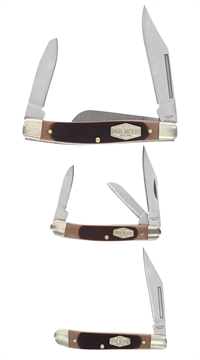 Picture of Old Timer Q4 Combo Folding Plain Satin Stainless Steel Blade/ Sawcut Polymer Handle 1207768