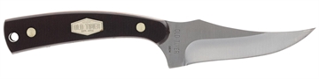 Picture of Old Timer Sharpfinger 1.60"/3.25" Folding/Fixed Plain Satin Stainless Steel Blade 2.20"/3.75" Brown w/Brass Sawcut Handle 1227067