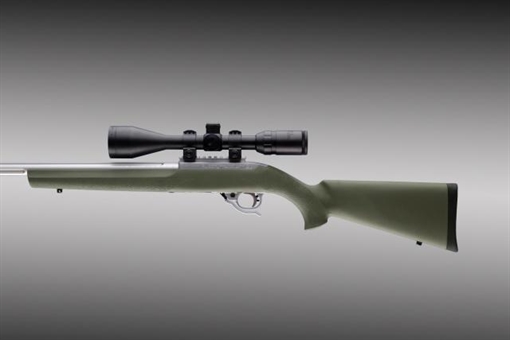 Picture of Hogue OverMolded Rifle Stock Aluminum Pillar Bedded OD Green Synthetic for Ruger 10/22 with .920 Barrel Diameter 22210