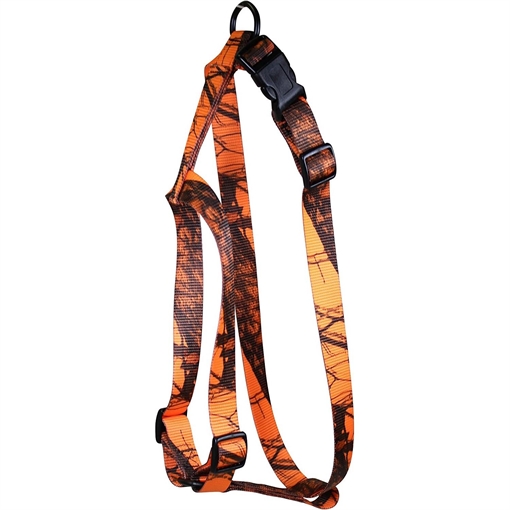 Picture of Omnipet Kwik Klip Adjustable Nylon Pet Harness 3/4" 1 Ply Mossy Oak Blaze Orange Camo Large 17M-BLZ