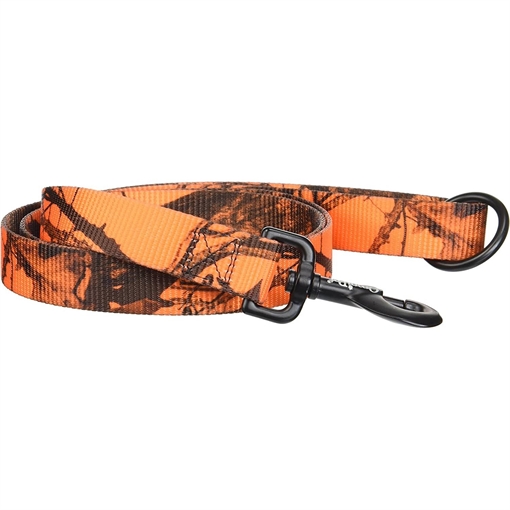 Picture of Omnipet Nylon Dog Lead 1" x 4ft Mossy Oak Blaze Orange Camo 149N-BLZ