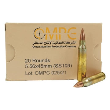 Picture of OMPC M855 Steel Core Rifle Ammunition 5.56mm 62gr FMJ 3020 fps 800rds (Boxed in Metal Can) M885 Ammo M885 AMMO M885 AMMO