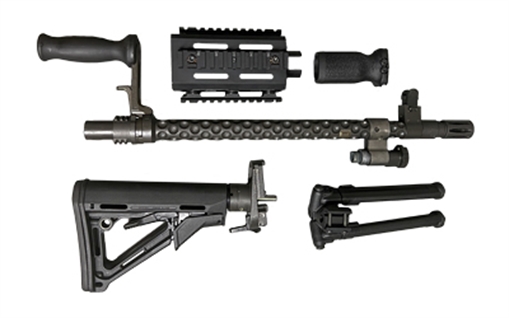 Picture of Ohio Ordnance Works, Inc 240P-SLR Conversion Kit, Compatible with M240 Bravo, Includes M4 Style Collapsible Stock, Removable Lightweight Bipod and a Foregrip Due to the New Bottom Picatinny Rail, Black 240P-CK-SLR