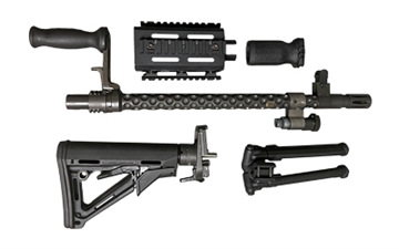 Picture of Ohio Ordnance Works, Inc 240P-SLR Conversion Kit, Compatible with M240 Bravo, Includes M4 Style Collapsible Stock, Removable Lightweight Bipod and a Foregrip Due to the New Bottom Picatinny Rail, Black 240P-CK-SLR