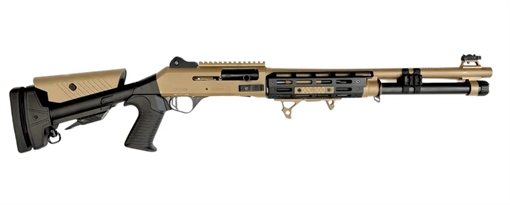 Picture of ORTHOS RAIDER S4 SGA 12GA 18.5 IN PORTED BBL MLOK HG FDE PIN STOCK BENELLI CHOKE ( NY COMP) S4RFDENY