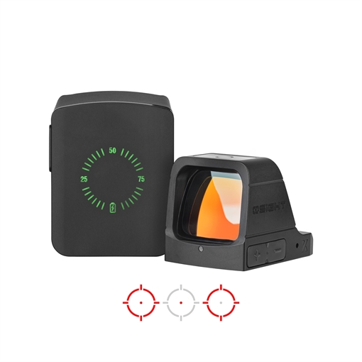 Picture of OSIGHT X, 3MOA DOT + 32MOA CIRCLE OPEN RED DOT SIGHT WITH CHARGING COVER RMR FOOTPRINT, BLACK X-RD