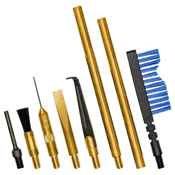 Picture of Otis Brass Scraper Tool Set MSR/AR Multi-Caliber Pieces Brass Nylon Bristles FG932
