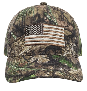 Picture of Outdoor Cap 202722-1-3 USA Flag Mossy Oak Break-Up Country Hook & Loop OSFA Unstructured 20272213