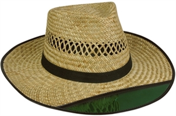Picture of OUTDOOR CAP COMPANY INC BEACH BUM STRAW HAT w/GRN VISOR LD-902EX
