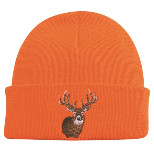 Picture of Outdoor Cap Outdoor Cap Knit Watch Cap w/Deer Blaze Orange KW03DH