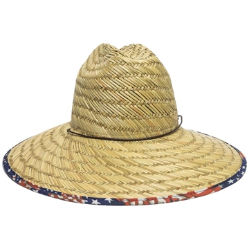 Picture of Outdoor Cap Natural Straw Stars & Stripes Brim One Size Fits Most STW-500