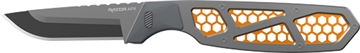Picture of Outdoor Edge Razor APX, Fixed Blade Knife, Plain Edge, 2.5" Blade Length, Includes (5) 5 Drop Point Blades, Matte Finish, Orange Titanium Coated Removeable Blade Storage Scales APX25-5C APX255C
