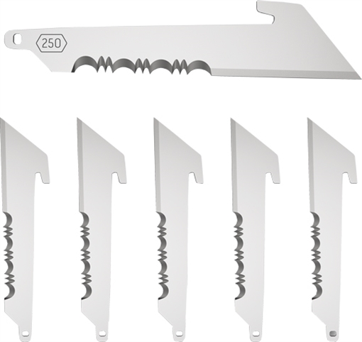 Picture of Outdoor Edge 2.5 UTILITY W/ SERRATIONS BLADE PACK (6 Blades) RRUS25-6C RRUS256C