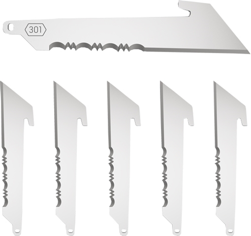 Picture of OUTDOOR EDGE 3" UTILITY BLADES W/SERRATIONS BLACK BLADE 6-PK! RRUS306C RRUS30-6C