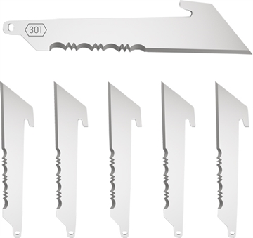 Picture of OUTDOOR EDGE 3" UTILITY BLADES W/SERRATIONS BLACK BLADE 6-PK! RRUS306C RRUS30-6C