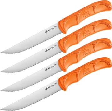 Picture of OUTDOOR EDGE EDGE 5" STEAK KNIVES 4-PACK ORANGE HANDLE CLAM PACK STB4C