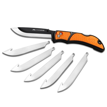 Picture of Outdoor Edge RazorLite 3.50" Folding Plain Black Oxide 420J2 SS Blade TPR Blaze Orange Handle RB20C