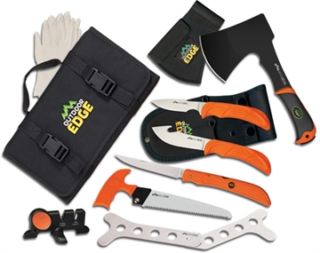 Picture of Outdoor Edge Outfitter Hunting Set Multiple 420J2 Stainless Steel Blade FRN Orange Handle OF1