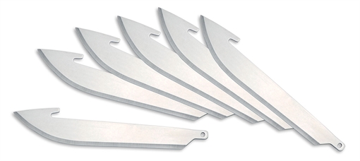 Picture of Outdoor Edge RR306 Replacement Blades RazorLite Drop Point 3" 420J2 Stainless Steel Blade Silver 6 Blades RR306 RR30-6