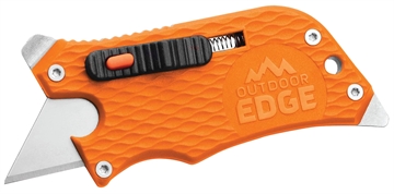Picture of Outdoor Edge SlideWinder 3.50" Long, Plain Utility Blade, Orange GNR/SS Handle, Screwdriver, Bottle Opener SWB10C