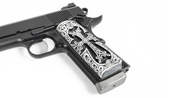 Picture of Outshine Designs 1911 Sterling Silver Cross Design Pistol Grip ODG003