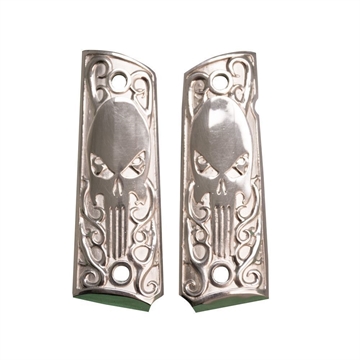Picture of Outshine Designs 1911 Sterling Silver Skull Pistol Grip ODG002