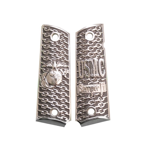 Picture of Outshine Designs 1911 Sterling Silver USMC Design Pistol Grip ODG005