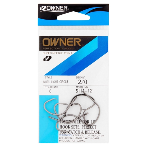 Picture of OWNER MUTU LT CIRCLE 2/0 6PK - BLK 5114-121