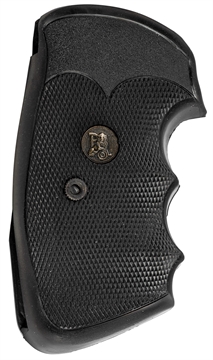 Picture of Pachmayr Gripper Professional Grip Checkered Black Rubber with Finger Grooves for Colt Python, Trooper 02529