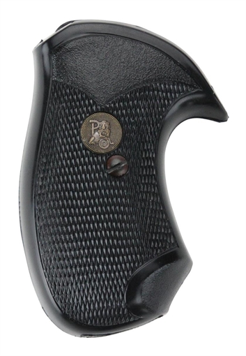 Picture of Pachmayr Compact Grip Checkered Black Rubber with Finger Grooves for Small Rossi Revolvers 03147