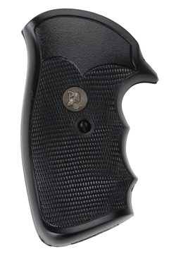 Picture of Pachmayr Gripper Grip Checkered Black Rubber with Finger Grooves for S&W K/L Frame with Square Butt 03264