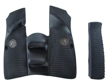 Picture of Pachmayr Signature Grip Wraparound Checkered Black Rubber with Backstrap & Finger Grooves for Browning Hi-Power 03952