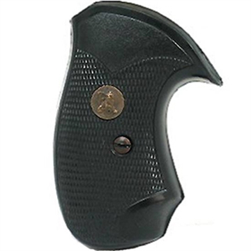 Picture of Pachmayr Compact Grip Checkered Black Rubber with Finger Grooves for S&W J Frame with Round Butt 03252