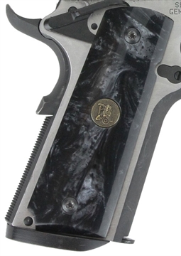 Picture of Pachmayr Custom Grip Black Simulated Pearl Panels for 1911 with Ambidextrous Safety 62000