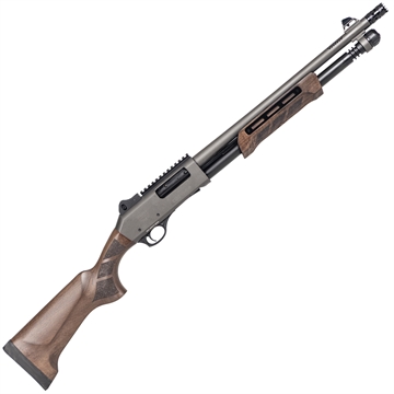 Picture of PANZER ARMS CQB PUMP 12G 18.5" GRAY/WALNUT, MLOK SIDE SADDLE, DOOR BREECHER 869325001259