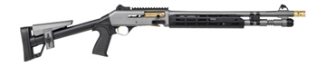 Picture of Panzer Arms PAM4CSGGTMFSS M4 Speed Pro 12 Gauge Semi-Auto 3" 5+1 18.50" Gray Ported Barrel, Gray w/Gold Titanium Accents Aluminum Receiver w/Picatinny Rail, M-LOK Handguard, Skeleton Stock, Black Poly
