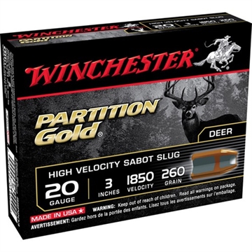 Picture of PARTITION GOLD HV AMMO 20 GAUGE 3'' 260GR SABOT SLUG SSP203
