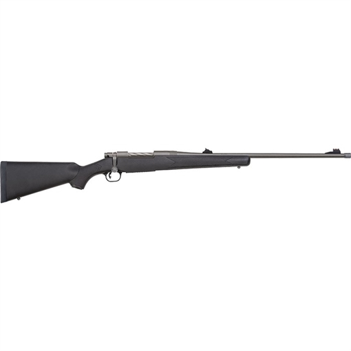 Picture of Mossberg Patriot Full Size 338 Win Mag 3+1 24" Stainless Cerakote Threaded Barrel, Drilled & Tapped Cerakote Stainless Steel Receiver, Black Fixed Synthetic Stock, Right Hand 28136