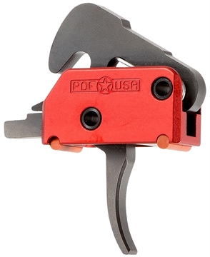 Picture of Patriot Ordnance Factory Drop-In Two-Stage Curved Trigger with 4.50 lbs Draw Weight & Black/Red Finish for AR-Platform 01509